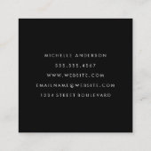 Minimalistischer kursiver Text Quadratische Visitenkarte (Rückseite)