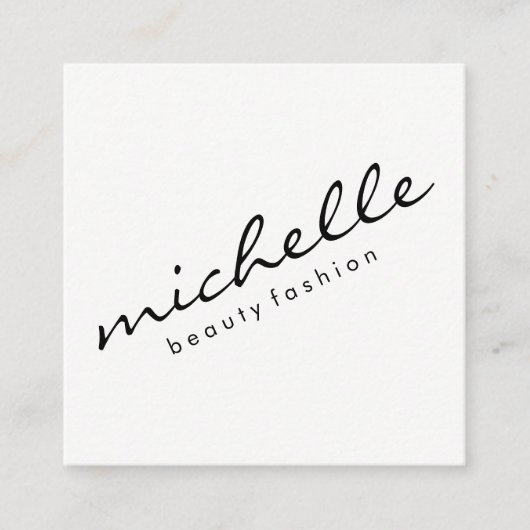 Minimalistischer kursiver Text Quadratische Visitenkarte (Vorderseite)