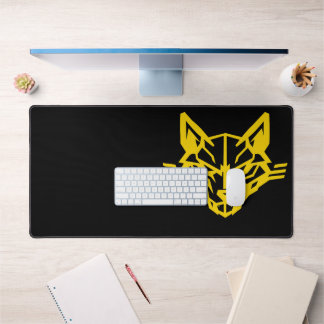 Minimalistischer kybernetischer Wolf-Gaming-Mauspa Schreibtischunterlage