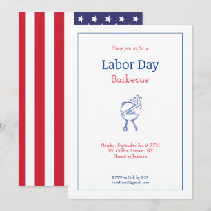 Minimalistischer Labor-Day-Barbecue-Party Einladung