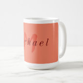 Minimalistischer Lachs und Dunkelrot Kaffeetasse (VorderseiteRechts)