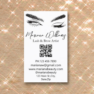 minimalistischer Lasch- und Browartist qr-Code Visitenkarte