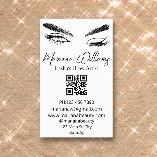 minimalistischer Lasch- und Browartist qr-Code Visitenkarte