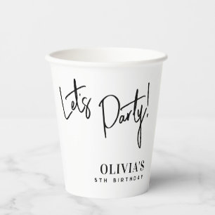 Minimalistischer Lass uns feiern Geburtstag Pappbecher