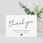 Minimalistischer Lässiger Script-Abschluss Dankeskarte (Stehend Vorderseite)