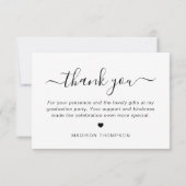 Minimalistischer Lässiger Script-Abschluss Dankeskarte (Rückseite)