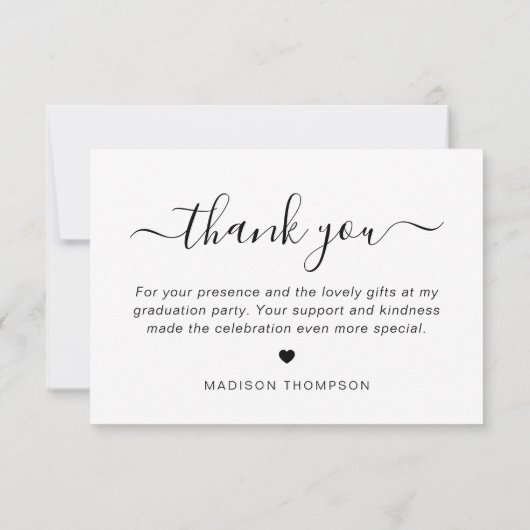 Minimalistischer Lässiger Script-Abschluss Dankeskarte (Rückseite)