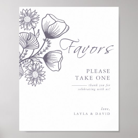 Minimalistischer Lavendel-Gastgeschenk Hochzeit-Ze Poster (Vorne)