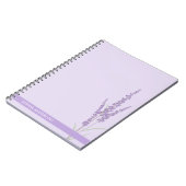 Minimalistischer Lavendel Lila mit Namen Notizblock (Linke Seite)