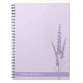 Minimalistischer Lavendel Lila mit Namen Notizblock (Vorderseite)