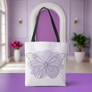Minimalistischer Lavendel-Schmetterling-Wasserfarb Tasche