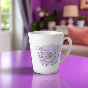 Minimalistischer Lavendel-Schmetterling-Watercolor Milchtasse