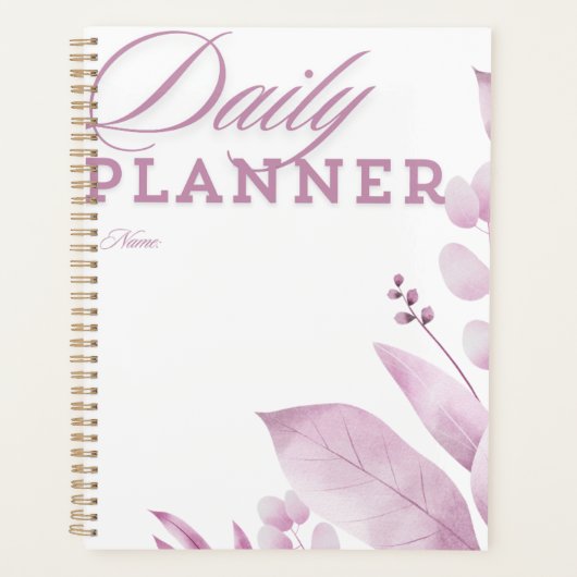 Minimalistischer Lavendelblatt-Tagesplaner Planer (Vorderseite)
