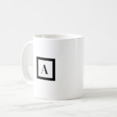Minimalistischer Letter A Black/White Kaffeetasse (Vorderseite Links)