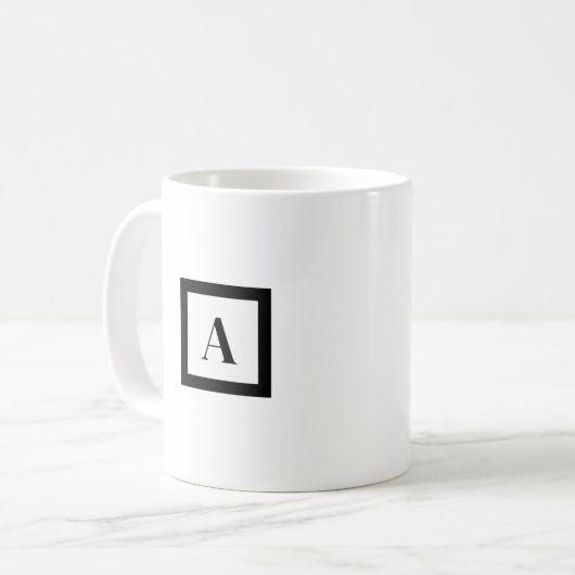 Minimalistischer Letter A Black/White Kaffeetasse (Vorderseite Links)