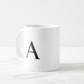 Minimalistischer Letter A Black/White Kaffeetasse (Vorderseite Links)