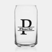 Minimalistischer Letter P Monogramm und Individuel Dosenglas (Vorderseite)