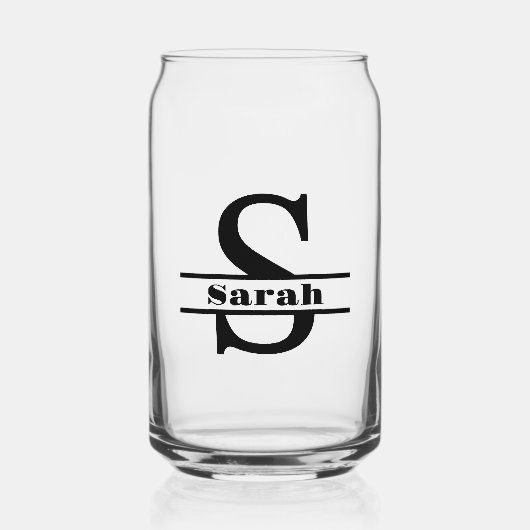 Minimalistischer Letter S Monogramm und Individuel Dosenglas (Vorderseite)