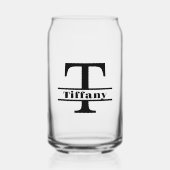 Minimalistischer Letter T Monogramm und Individuel Dosenglas (Vorderseite)