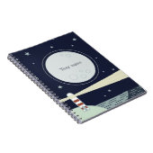 Minimalistischer Leuchtturm mit Mond und Sternen Notizblock (Rechte Seite)