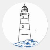 Minimalistischer Leuchtturm Runder Aufkleber (Vorderseite)