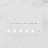Minimalistischer Lightgrau Linen 6 Punch Loyalität Treuekarte (Rückseite)