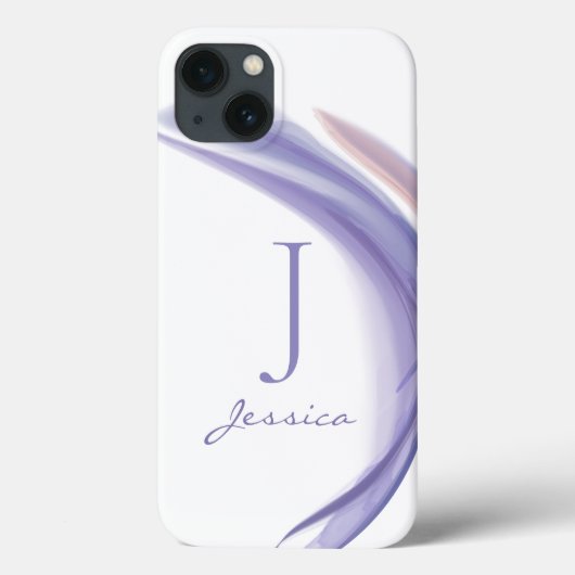 Minimalistischer Lila Abstrakter Monogramm-Name Case-Mate iPhone Hülle (Rückseite)