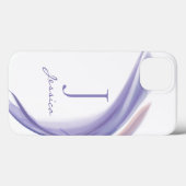 Minimalistischer Lila Abstrakter Monogramm-Name Case-Mate iPhone Hülle (Rückseite (Horizontal))