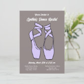 Minimalistischer Lila Balletttanz - Einladung (Stehend Vorderseite)