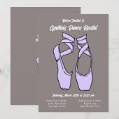 Minimalistischer Lila Balletttanz - Einladung (Vorne/Hinten)