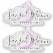 Minimalistischer Lila geometrischer Mond Aufkleber (Vorderseite)