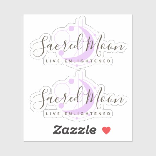 Minimalistischer Lila geometrischer Mond Aufkleber (Blatt)