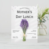 Minimalistischer Lila Muttertag einladen Einladung (Stehend Vorderseite)