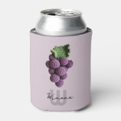 Minimalistischer Lila Oma Chic Crochet Name Dosenkühler (Kanne Vorderseite)