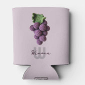 Minimalistischer Lila Oma Chic Crochet Name Dosenkühler (Rückseite)