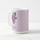 Minimalistischer Lila Oma Chic Crochet Name Kaffeetasse (Vorderseite Links)