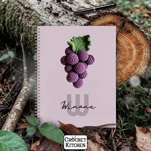 Minimalistischer Lila Oma Chic Crochet Name Notizblock