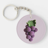 Minimalistischer Lila Oma Chic Crochet Name Schlüsselanhänger (Vorderseite)