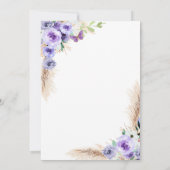 Minimalistischer Lila Schmetterling erster Geburts Einladung (Rückseite)