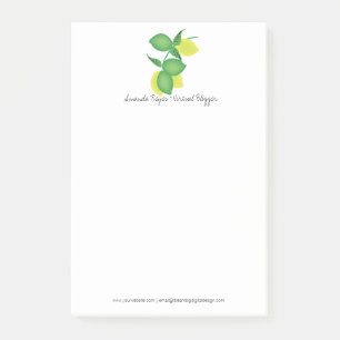 Minimalistischer Limonen- und Zitronen-Limoncillo Post-it Klebezettel