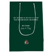 Minimalistischer Line-Art Weihnachtsbaum mit geome Mittlere Geschenktüte (Rückseite)