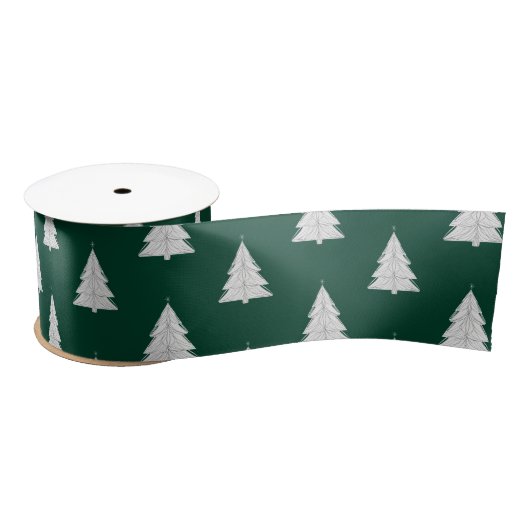 Minimalistischer Line-Art Weihnachtsbaum mit geome Satinband (Spule)
