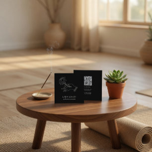 Minimalistischer Lotus-Hand-Meditationslehrer-QR Quadratische Visitenkarte