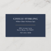 Minimalistischer Lotus-Therapeut für Blaumassage Visitenkarte (Rückseite)