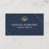 Minimalistischer Lotus-Therapeut für Blaumassage Visitenkarte (Vorderseite)
