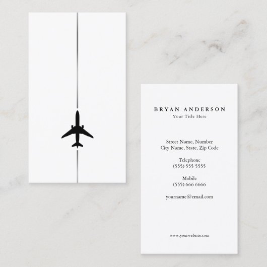 Minimalistischer Luftverkehr Visitenkarte (Vorne/Hinten)