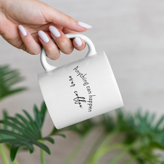 Minimalistischer, lustiger Kaffee-Zitat Zweifarbige Tasse