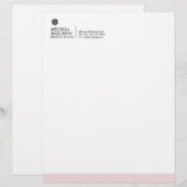 Minimalistischer Luxe-Logo-Designer Rosa Briefkopf (Vorne/Hinten)
