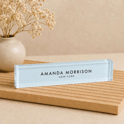 Minimalistischer Luxus Blau Namensplakette