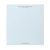 Minimalistischer Luxus Blau Notizblock (Vorderseite)